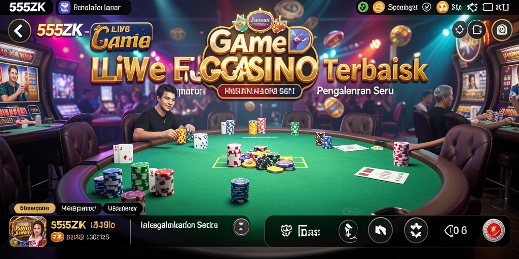 Tampilan permainan Live Casino yang menarik di 555ZK.