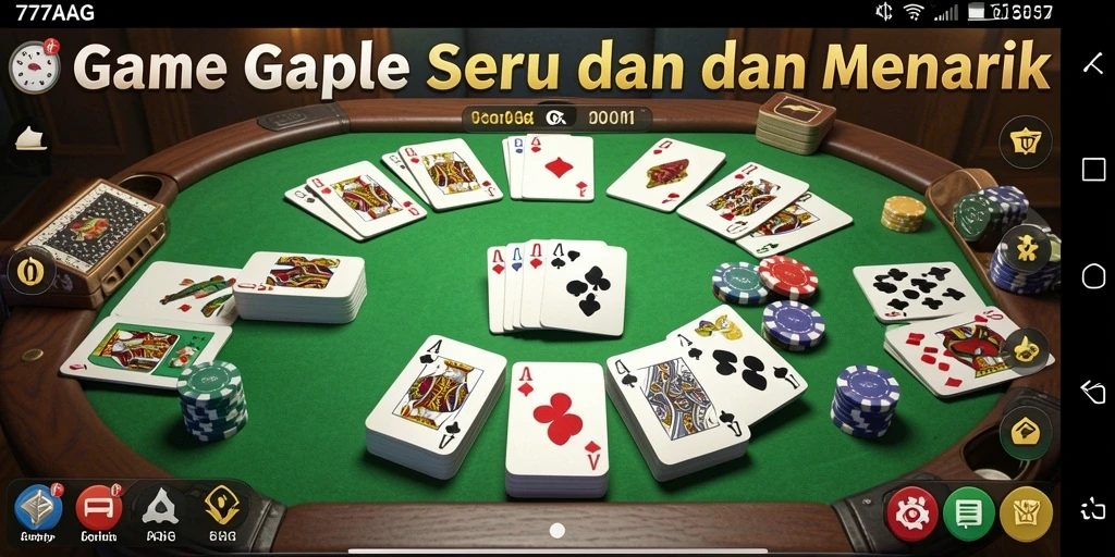 Tampilan gameplay seru dari 777AG yang penuh strategi Gaple.