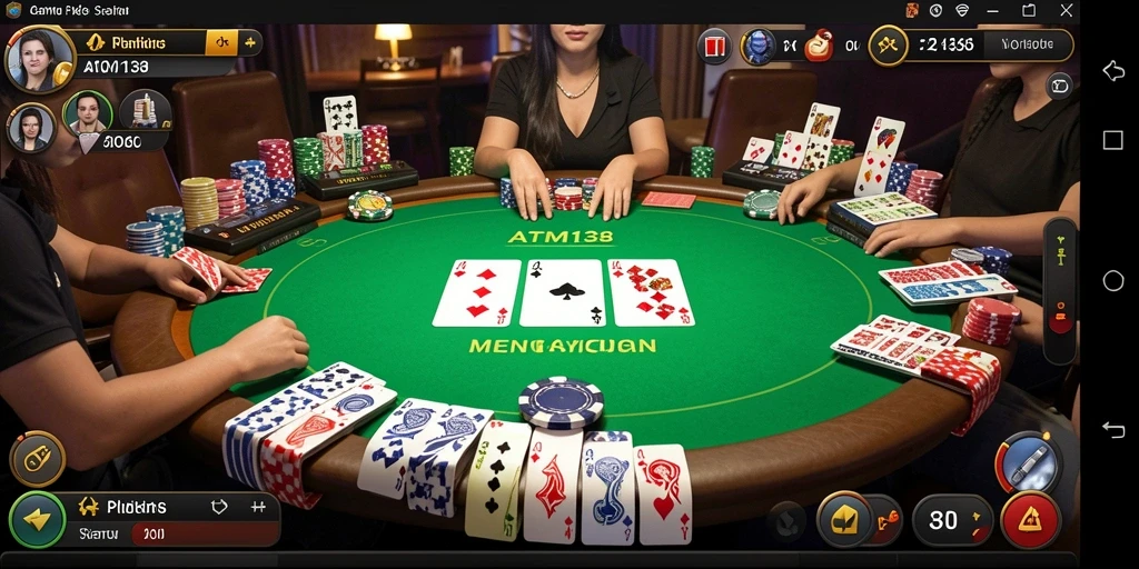 Screenshot menampilkan gameplay seru dari aplikasi Poker ATM138.