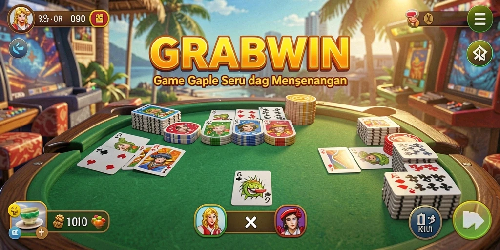Tampilan gameplay seru dari GRABWIN saat bermain Gaple.