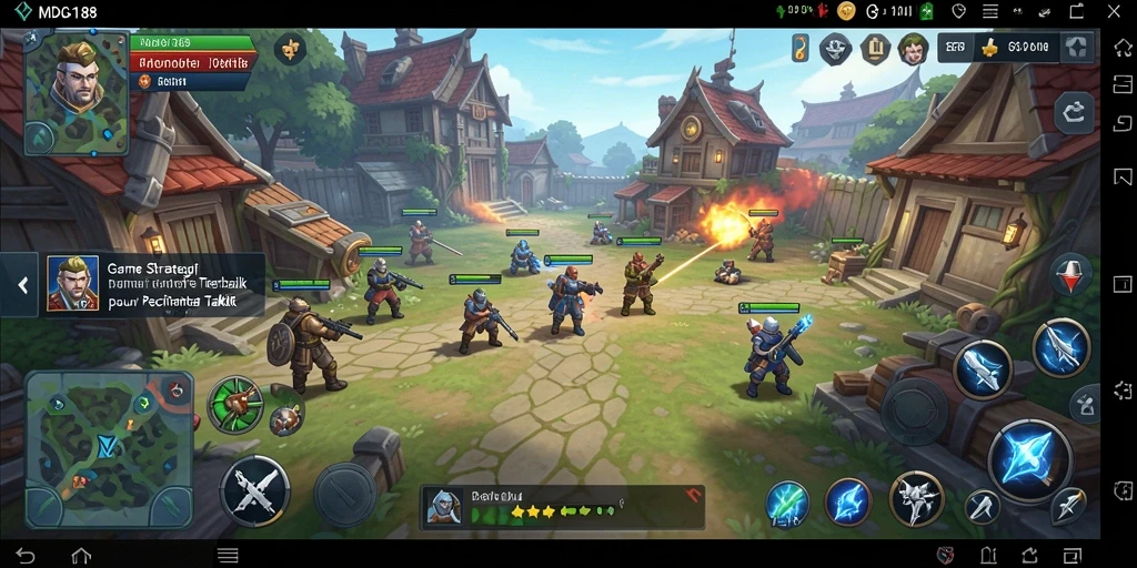 Cuplikan gameplay MDG188 yang menampilkan strategi pertempuran.