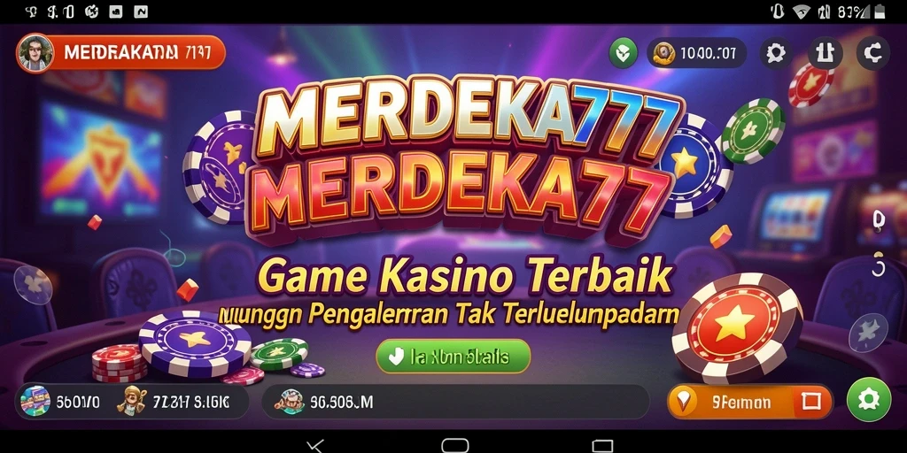 Screenshot MERDEKA777 menampilkan gameplay kasino yang menarik dan penuh warna.