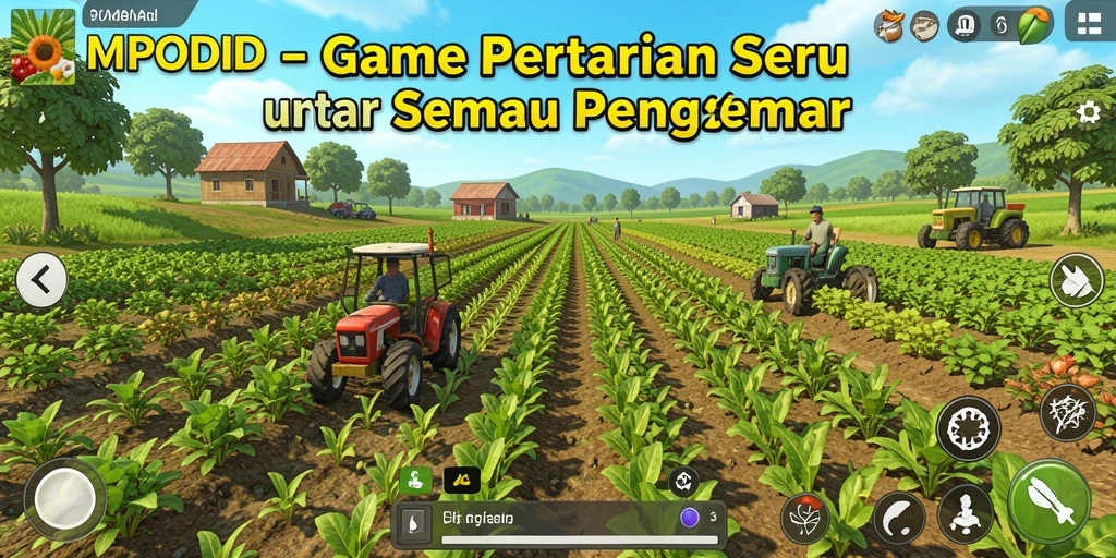 Tampilan gameplay MPOID dengan aktivitas bertani yang seru.