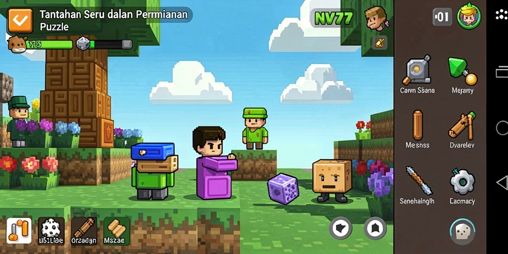 Tampilan gameplay NV77 menampilkan tantangan menarik dalam permainan Puzzle.