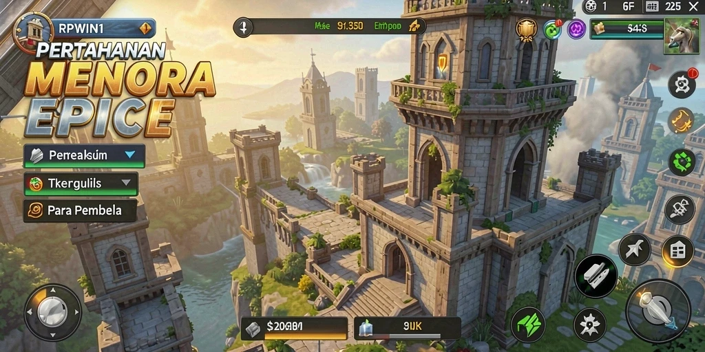 Gameplay seru Tower Defense dengan pertahanan menara yang strategis.