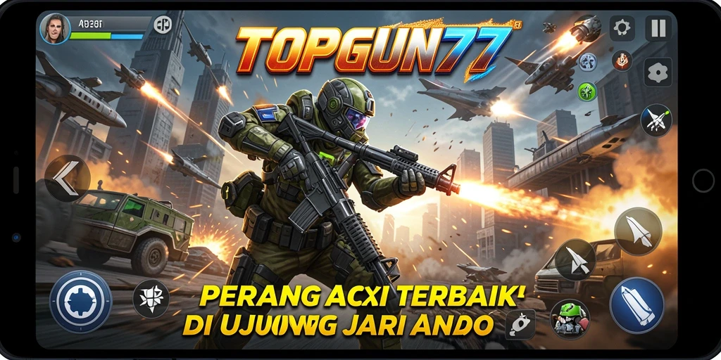 Tampilan menegangkan dari gameplay akbar di TOPGUN77.