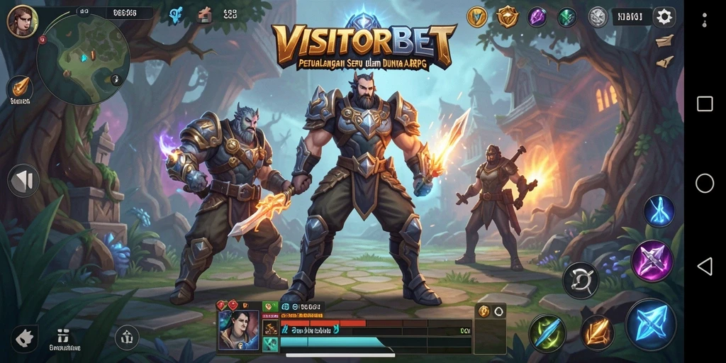 Screenshot gameplay VISITORBET dengan pertempuran ARPG yang mendebarkan.